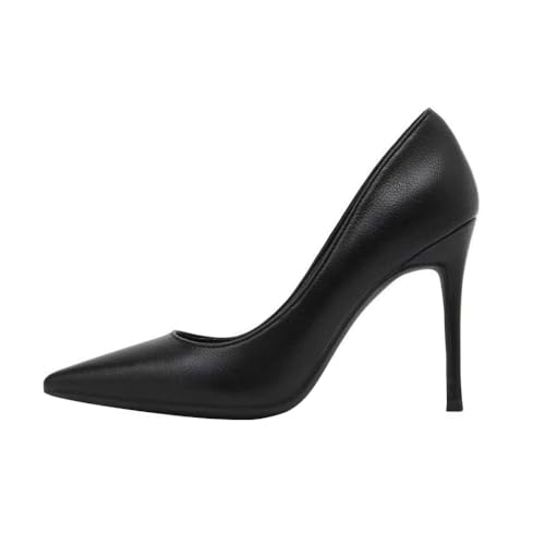 Minetom Damen Pumps Spitzenschuhe Stiletto High Heels Abendschuhe Absatzschuhe Elegant Hoher Absatz Hochzeit Party Büro Schuhe C Schwarz 8cm 43 EU
