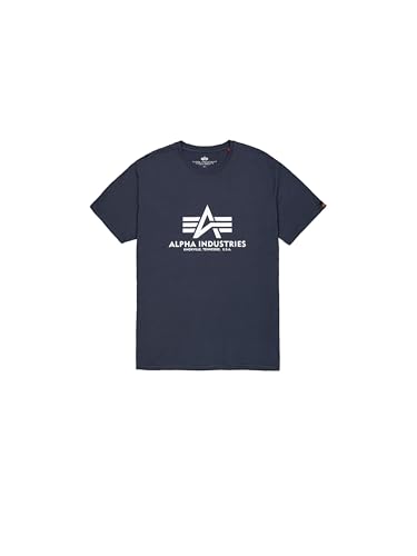 Alpha Industries Herren Basic T-Shirt,Blau (Navy 02), Large