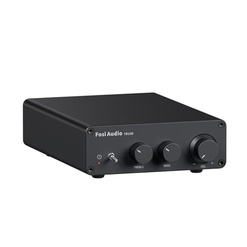 Fosi Audio TB10D 600 Watt TPA3255 Mini Verstärker HiFi Stereo Klasse D Verstärker Integrierter digitaler 2 Kanal Audioempfänger für Passive Heimlautsprecher mit Höhen- und Bassregelung