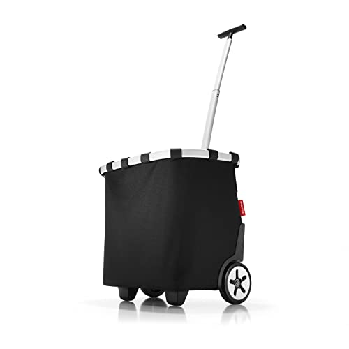 reisenthel carrycruiser in Schwarz – Tragbarer Einkaufstrolley mit stabilem Aluminiumrahmen, Schultergurt und herausnehmbarer Netz-Innentasche – Aus wasserabweisendem Material