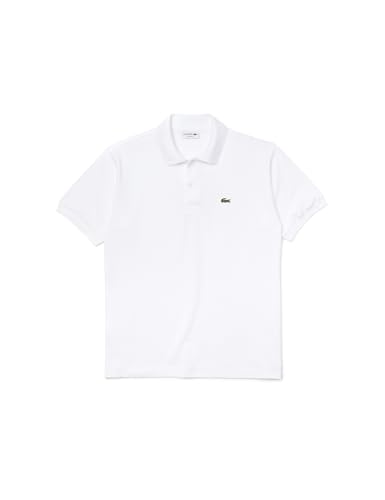 Lacoste Herren Polo-Shirt Kurzarm L1212, Männer Polo-Hemd,2 Knopf,Regular Fit,Weiß,5