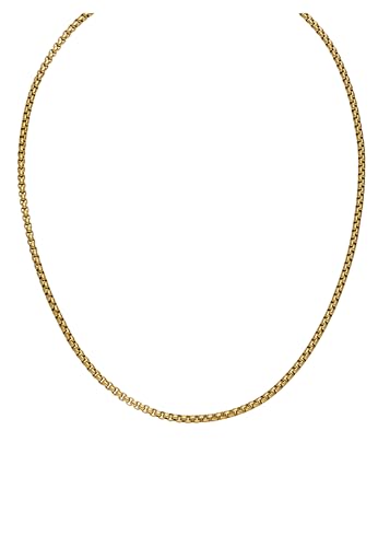 Purelei Bold Box Chain Kette Herren – wasserfest & verstellbar | Markante Box-Chain-Kette aus Edelstahl & 14K Vergoldung | Cleanes Statement-Piece für jeden Tag (Gold)
