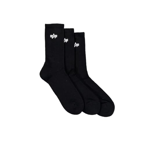 Alpha Industries Unisex Basic 3 Pack Socken, Black, 39/42