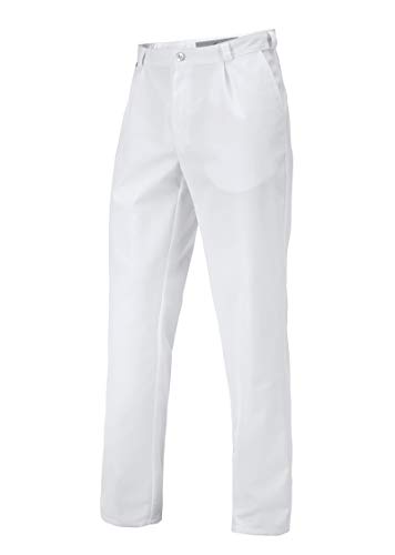 BP Med Trousers 1359-558-21 Herrenhose - Bundfalten - 65% Polyester, 35% Baumwolle - Schlanke Passform - Größe: 54s - Farbe: weiß