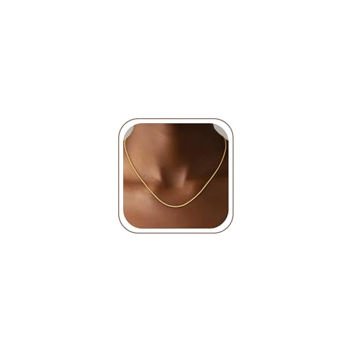 SLOONG Kette Gold Damen-18K Vergoldete 925 Sterling Silber Über 1,2 mm Boxkette Goldkette für Damen, Mütter und Freundinnen(46cm)