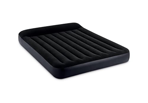 INTEX DuraBeam PillowRest Luftbett für 2 Personen mit Kopfkissen (152x203x25 cm) max. 272 KG– mit integrierter Elektropumpe – Gästebett aufblasbares Bett Camping Matratze mit Fiber-Tech (64150ND)