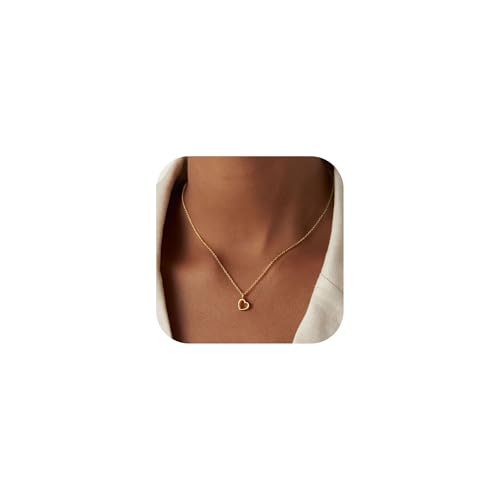 Turandoss Kette Gold Mädchen, Halskette Damen Gold Klein Kette Herz Gold