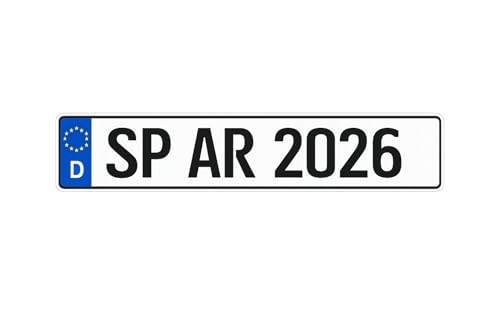 KFZ-Kennzeichen für Ihr Auto | 520x110 mm | Amtliches Euro-Kennzeichen | Nummernschild mit individueller Prägung | Made in Germany | 1 Stück