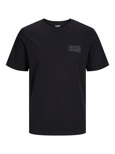 JACK&JONES PLUS Herren Jjecorp Logo Tee O-Neck Noos Pls T-Shirt, Black/Detail:small Print/Black, 5XL Große Größen EU