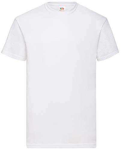 Fruit of The Loom Valueweight Herren-T-Shirt, kurzärmelig, weiß, L