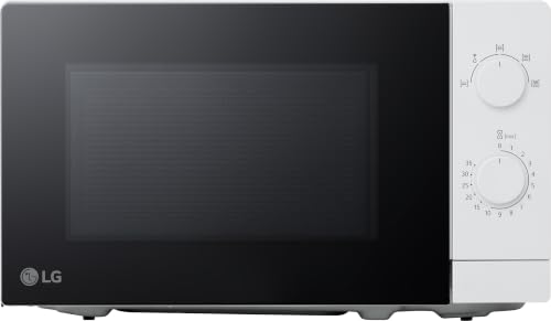 LG MS2082H Solo-Mikrowelle (20 L, 700 W) mit einfacher Bedienung, Doppel-Drehreglern und LED-Innenbeleuchtung, Weiß