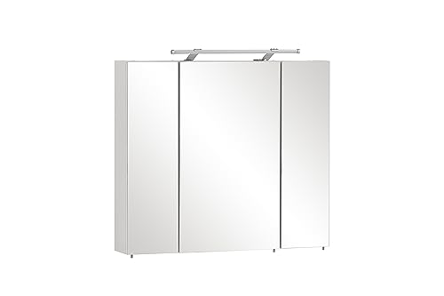Schildmeyer Spiegelschrank 125353, 80 x 75 x 16 cm, weiß Glanz