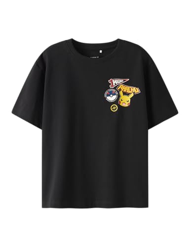 Name IT Jungen Boy T-Shirt Pokémon Nkmjeno Pokemon Nreg Ss Top Box Noos Sky, Schwarz, 134-140 EU