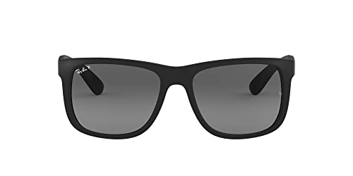 Ray-Ban Unisex Justin Sonnenbrille, Schwarz Gummi / Graue Gradient, 55 mm EU