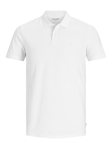 JACK & JONES Male Polo Shirt Klassisches, Weiß, White, XXL