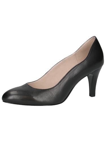 CAPRICE Damen Pumps aus Leder Spitz, Schwarz (Black Nappa), 39 EU