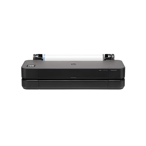 HP DesignJet T230 24 Zoll 61 cm 5HB07D, Großformatdrucker, Plotter, Standard A4-A1, 68 A1-Ausdrucke/Stunde, 35 Sekunden pro Seite, Recyceltes Metall, Click, Schwarz