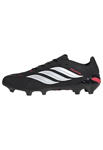adidas Unisex Predator League Firm Ground Football Boots Shoes, Core Black/FTWR White/Lucid Red, 46 EU