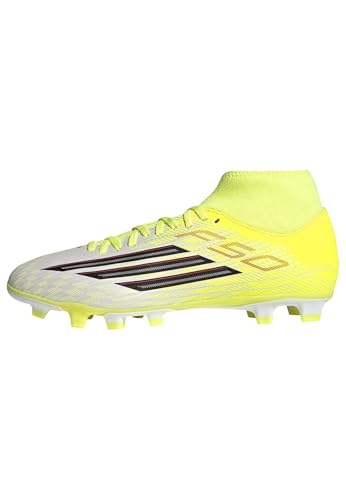 adidas Unisex F50 Club Mid Cut Firm Ground/Multi Ground Football Boots, Team solar Yellow 2/core Black/Lucid red, 39 1/3 EU