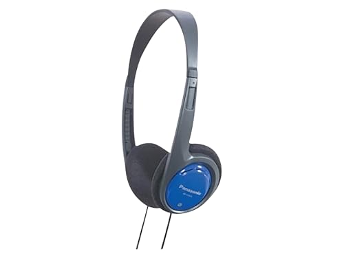Panasonic RP-HT010E-A Bügelkopfhörer, 1,2m Kabellänge, Klinkenstecker, geringes Gewicht, Blau
