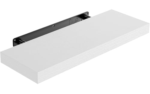 STOREMIC Wandregal, Regale Weiß Wand 40cm, 1er-Set Schweberegal Weiss, Moderne dekorative Regalbrettmit sauber Verarbeitet für Schlafzimmer, Küche, Büro, Wohnzimmer usw