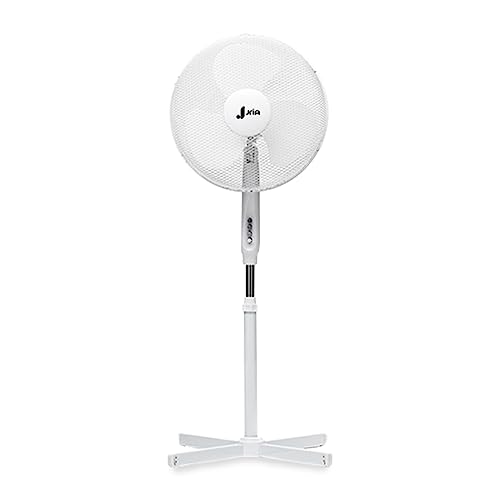 16 Zoll Standventilator 40 cm oszillierend leise mit bürstenlosem Motor 3 Geschwindigkeitsstufen höhenverstellbar 90° Oszillation energieeffizient starker Luftstrom Sommer Ventilator Weiß