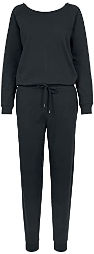 Urban Classics Damen Ladies Long Sleeve Terry Jumpsuit, Schwarz (Black 00007), M