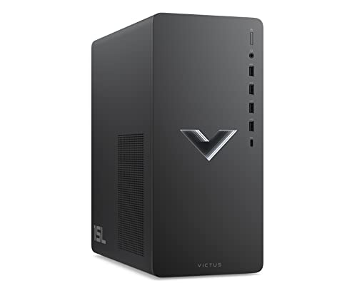 HP Victus Gaming PC, Intel® Core™ i5-14400F, 16 GB DDR4 RAM, 512 GB SSD, NVIDIA GeForce RTX 4060, Windows 11 Home, Schwarz
