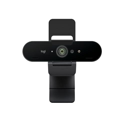 Logitech Brio 4K Webcam, Videogespräche, Mikrofon mit Geräuschunterdrückung, automatische HD-Belichtungskorrektur, Microsoft Teams, Zoom, Google Voice, Google Meet, PC/Mac/Notebook/Macbook - Graphit