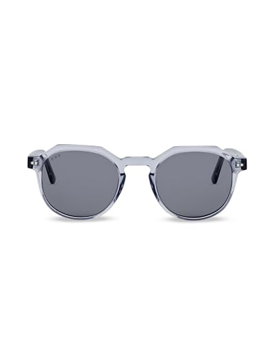 Kapten & Son Sonnenbrille Manila Transparent Grey Black | Sonnenbrille Damen & Herren Schwarz mit Sonnen- und UV-Schutz | Stylische, runde Gläserfrom | Unisex Sunglasses