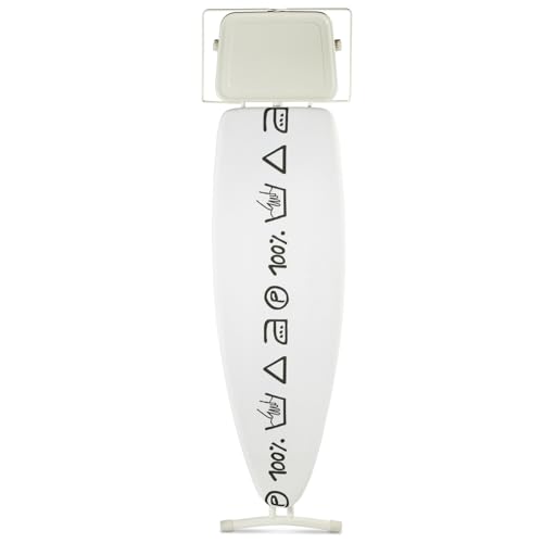 Tefal Bügelbrett für Dampfbügelstationen und Dampfbügeleisen, gepolsterte Bügelfläche, für Links- und Rechtshänder, stabile Ablage, Bügeltisch, höhenverstellbar bis 93 cm, weiß, TI1200