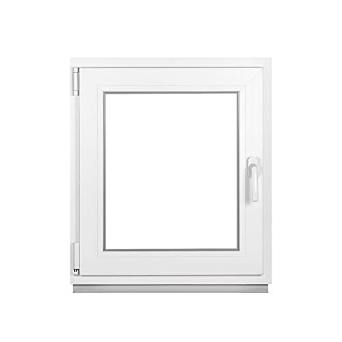 Framex Premium Kellerfenster - Kunststofffenster Weiß BxH 500 x 600 mm - Garagenfenster/Gartenhaus Fenster BxH 50 x 60 cm 2-fach Verglast - Din Links-Funktion Dreh Kipp Fenster-Alle Größen
