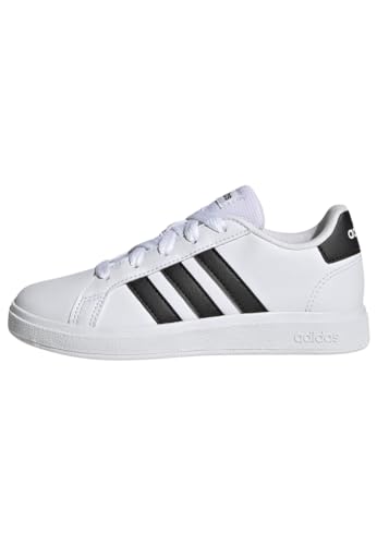adidas Unisex Kinder Grand Court Lifestyle Tennis Lace-Up Shoes, Cloud White / Core Black / Core Black, 40 EU
