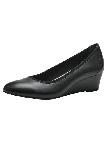 Tamaris Damen Pumps Leder schwarz 40