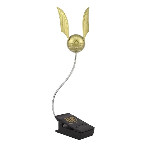 Goldener Schnatz Leselampe mit Lumi-Clip - Offiziell lizenziertes Harry Potter Merchandise, Clip-Lampe für nächtliches Lesen, batteriebetrieben, Gold