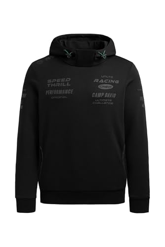 Camp David Herren Hoodie aus Interlock mit Rubber Artworks Black, L