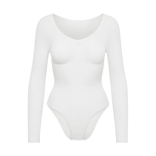 creamy fabrics Damen Figurformender Shapewear Bodysuit mit Slip – Longsleeve Body für unsichtbaren Sitz – Starke Kompression für Bauch & Taille – Nahtlos mit Po-Lifting Effekt