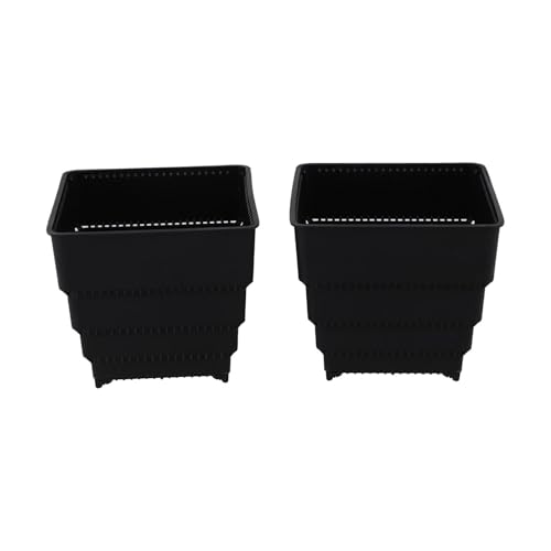 URPIZY 2er Set Atmungsaktive Wurzelkontroll-Blument?pfe aus Kunststoff, Quadratische T?pfe mit Bel¨¹ftung gegen Wurzelf?ULE, F¨¹r Zimmerpflanzen Sukkulenten Orchideen Garten Terrasse, Wei?