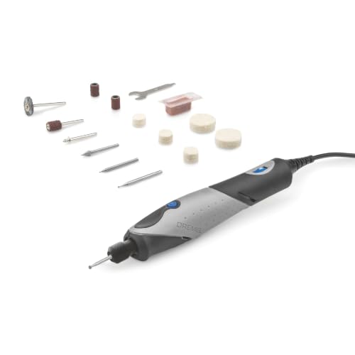 Dremel 2050 Stylo+ Multifunktionswerkzeug 9W Set (mit 15 Zubehören, Variable Drehzahleinstellung bis 22.000 1/min für Gravieren und andere Kreative Aufgaben mit Glas, Holz, Leder, Stein)