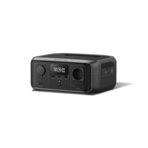 ECOFLOW Tragbare Powerstation RIVER 3, 245 Wh LFP Batterie, bis zu 600 W Leistung, 2× Laufzeit mit GaN, <20 ms USV, 30% kompakterer Solargenerator für den Außenbereich, Camping, Vans (Generalüberholt)