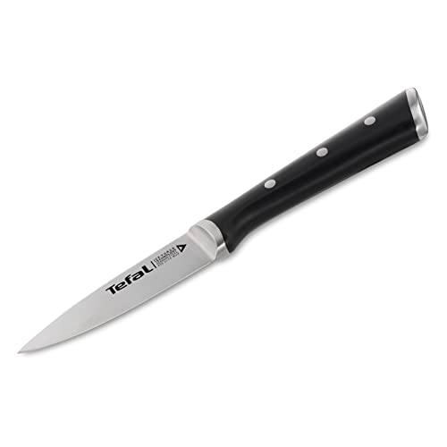 Tefal Ice Force Schälmesser, 9cm Klinge, Korrosionsschutz, Handschutz, Edelstahl/Schwarz, K23205