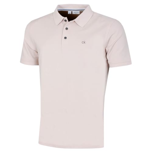 Calvin Klein Herren Campus 3 Knopf Kragen Polo Hemd - Stein - L