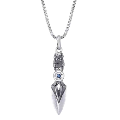 Pidak Halskette Cosplay des Messers des Duelisten - Farbe Silber - Anhänger 3,5 x 0,5 cm Kette 50 cm