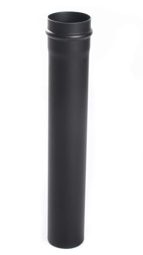rg-vertrieb Pelletrohr DN 80mm Pellet Ofenrohr Rauchrohr Pellet Bogen 90°Wandfutter T-Stück Rosette Senotherm Lack Kamin Zubehör mit Dichtung wählbar (Rohr 1000mm)