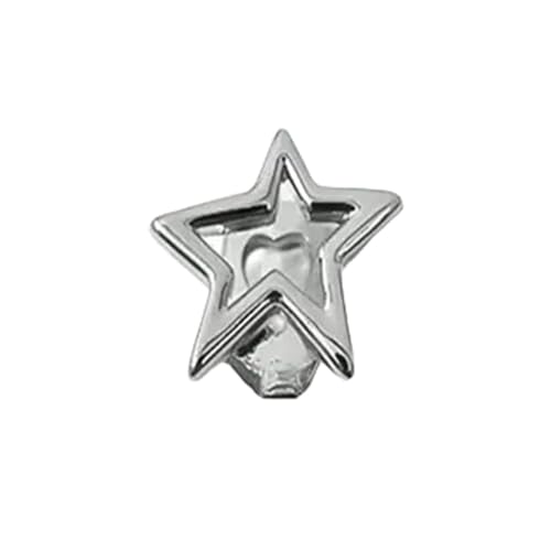 2 STK Stern Zahnschmuck, Hip Hop Zähne Grillz, Hohler Stern, Einzelne Zahn Grillz Kappen, Modischer Partyschmuck Für Männer Und Frauen(Silver)