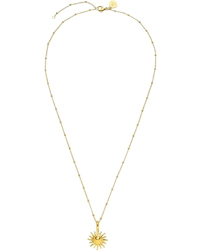 Purelei Sun Kette Damen (Gold) – Halskette Damen aus langlebigem Edelstahl – Wasserfeste Kette mit Anhänger – 50-55 cm Länge verstellbar – Halskette für deinen individuellen Look