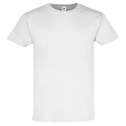 Fruit of the Loom - Iconic 195 Ringspun Premium T | T-Shirt Herren & Damen - 100% Baumwolle, hochwertig & weich, ideal für den Alltag, Farbe:weiß, Größe:L