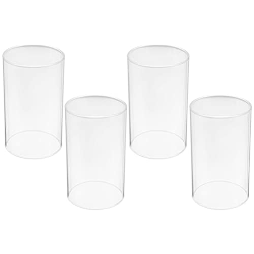 BESPORTBLE 4 Stücke Windlichtgl?Ser Teelichtgl?Ser Kerzenhalter Windlicht Gl?Ser Glaszylinder Ersatzglas ohne Boden Offenes für Kerzen Tischdeko Wohnzimmer Schlafzimmer Deko 6x15cm