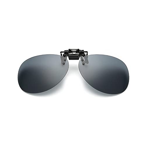 Polarisierte Sonnenbrille zum Anklippen für Herren, photochrom, für Autofahrer, graue Gläser, polarisierte Gl ser, B9D4 Brillen, Clip-Clip, Schwarz