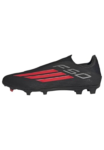 adidas Unisex F50 League Laceless Firm Ground/Multi Ground Football Boots, core Black/Lucid red/core Black, 43 1/3 EU